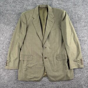 Vintage Canali Suit Jacket 42 R Green Wool Solid Luxury Designer Premium Italy